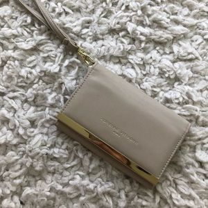 Beige hand clutch/wristlet